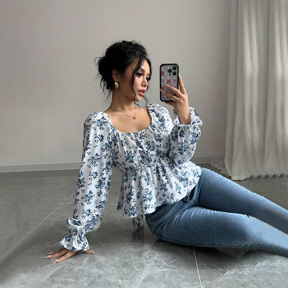 Neckline Puff Sleeve Top