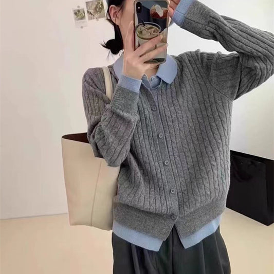 Fake Two-piece Cardigan