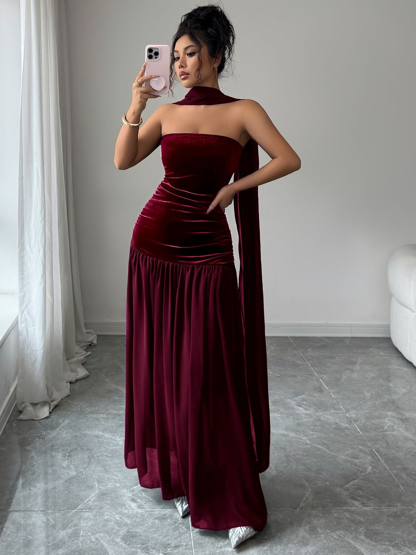 Strapless Patchwork Dress