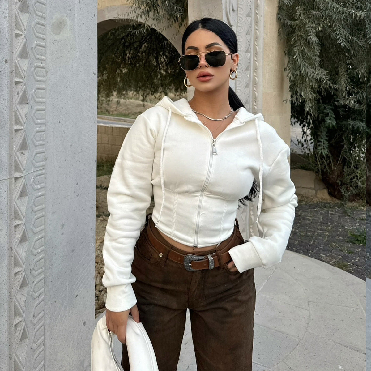 Slimming Crop Hoodie