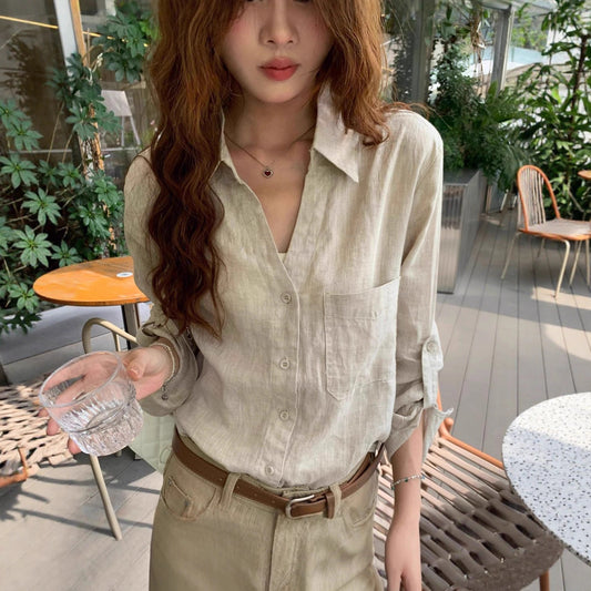 V-Neck Linen Casual
