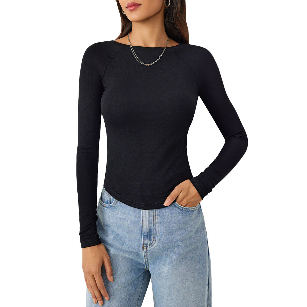 High-elastic Knitted Long-sleeve T-shirt