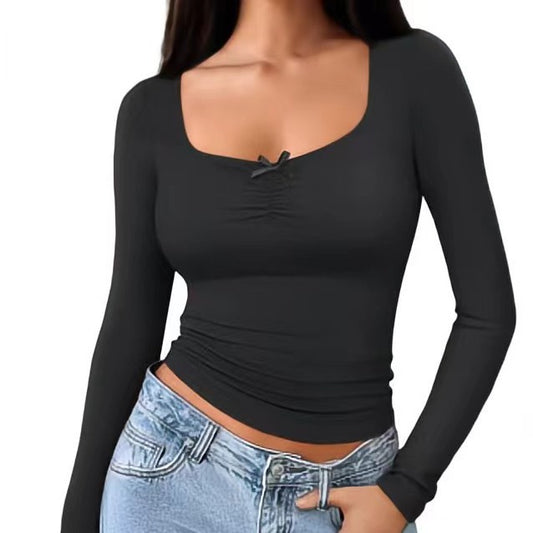 U-neck Tight-fitting Top