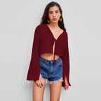 Lace-Up Burgundy Top