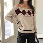 Khaki Geometric Pullover