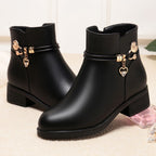 Black Rhinestone Boots