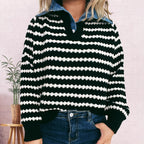 Striped Fake Two-Piece Pullover