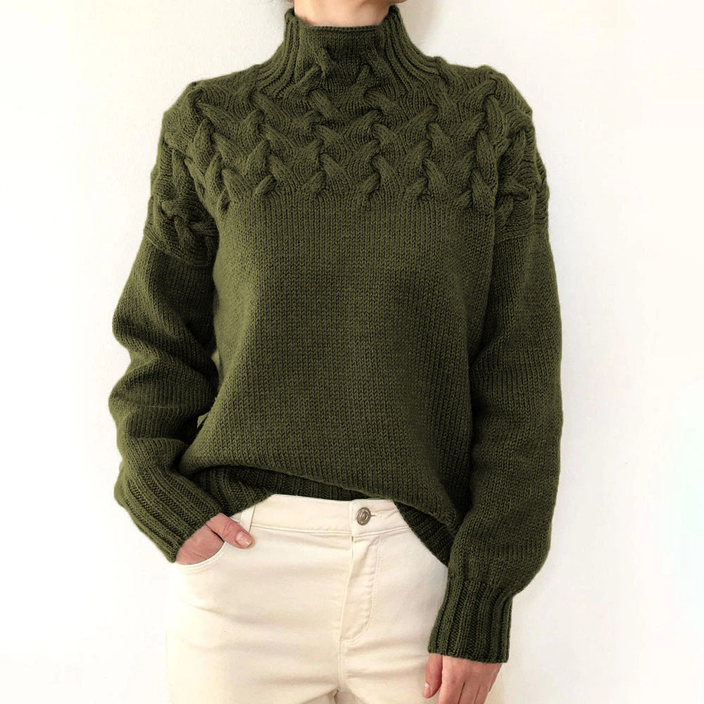 Braided Turtleneck Sweater