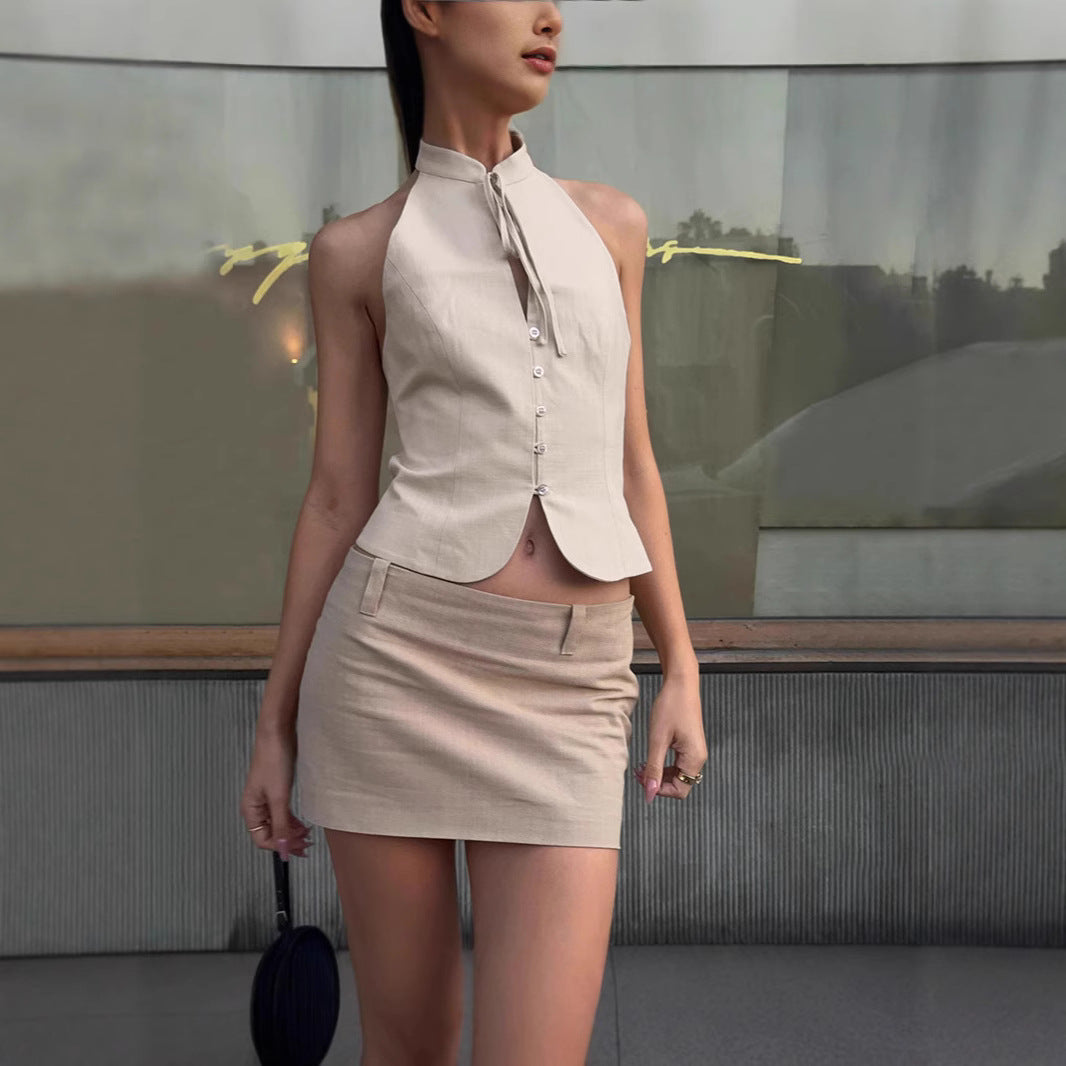 Retro Backless Cropped