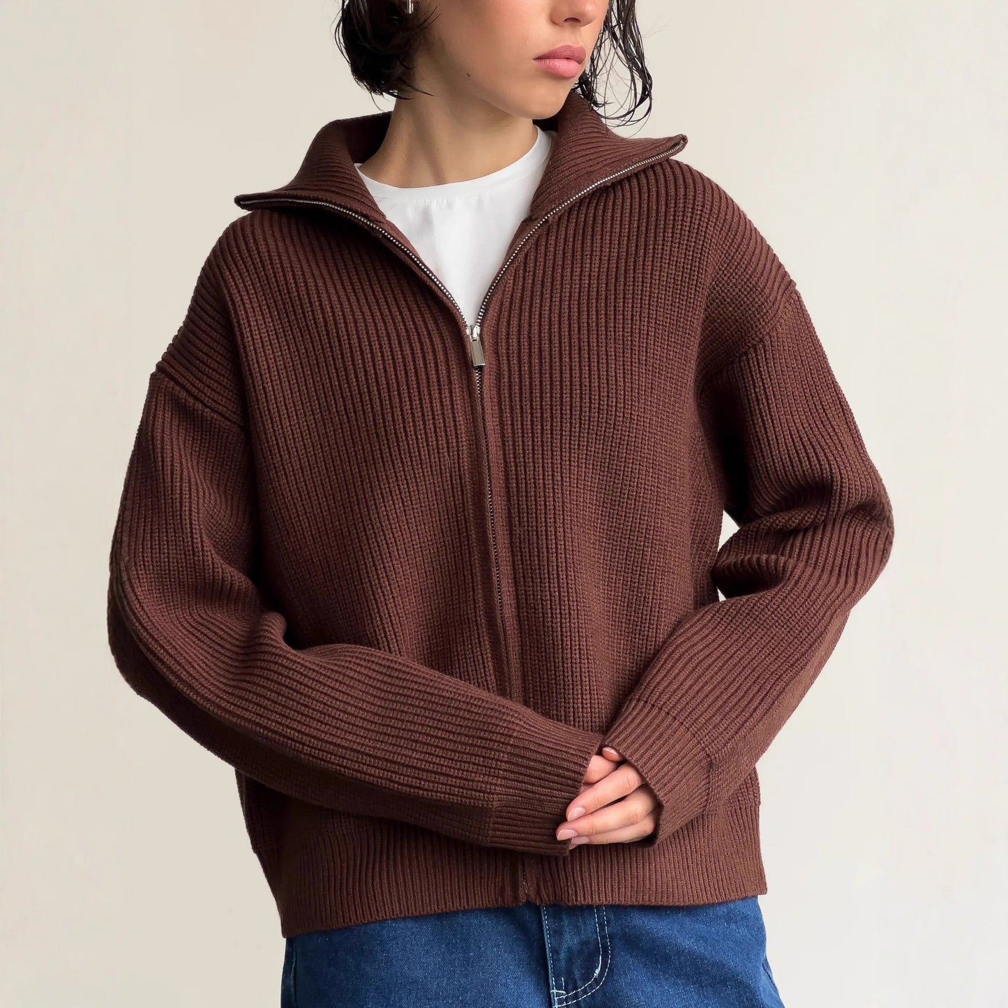 Knit Dual-Zip Sweater