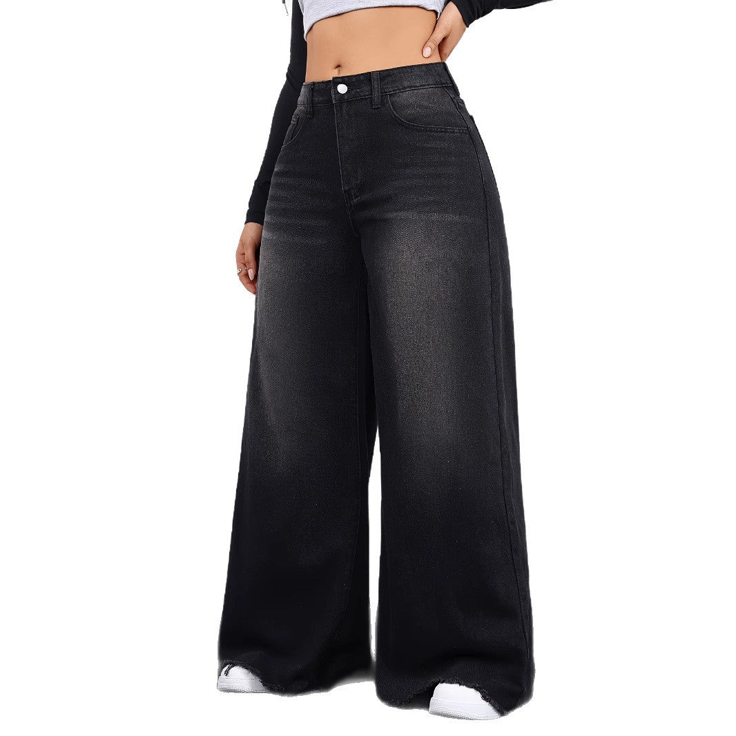 Loose Wide-leg Retro Jeans