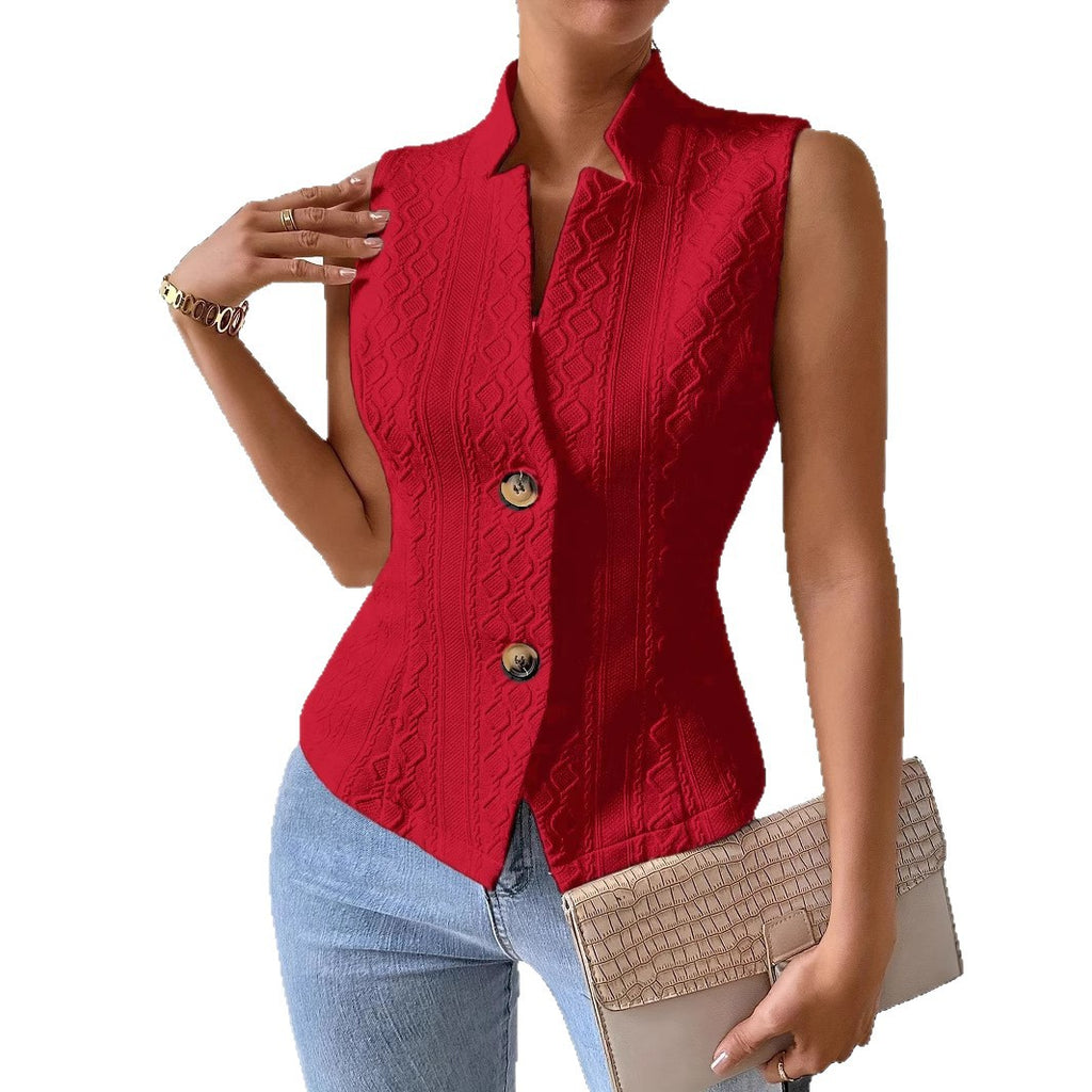 V-Neck Button Vest