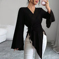 Satin Flared Sleeve Top