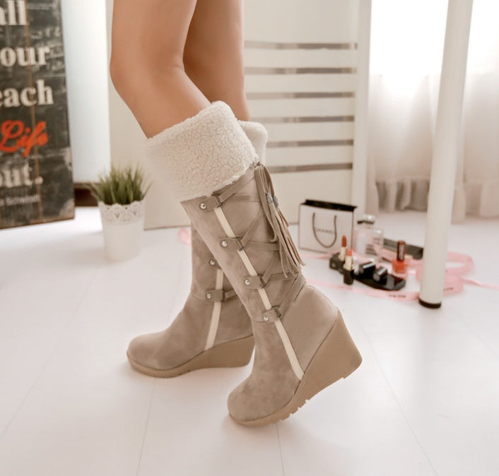 Suede Wedge Boots