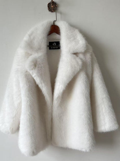 Warm Notched Fur Coat
