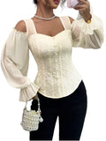 3D Puff Sleeve Blouse