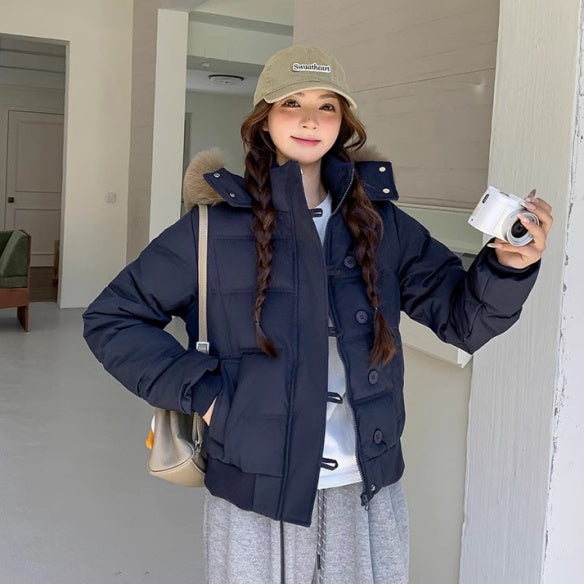 Big Fur Collar Hooded Jacket