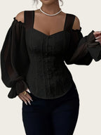 3D Puff Sleeve Blouse