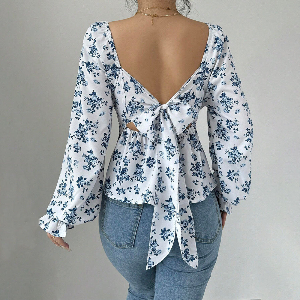 Floral Backless Top