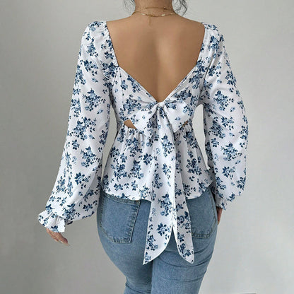 Neckline Puff Sleeve Top