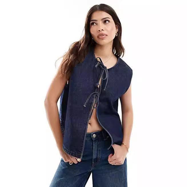 Dark Blue Denim Top