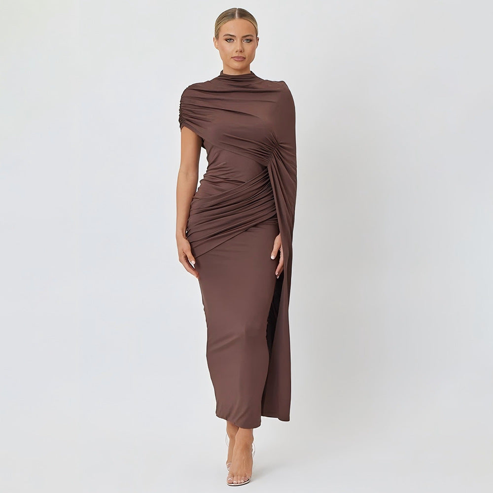 Pleated A-Line Maxi Dress
