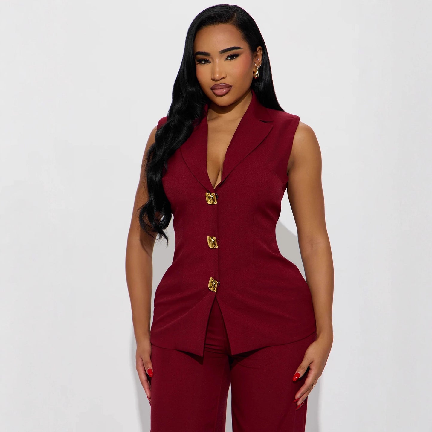 Casual Sleeveless Suit Pants