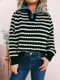 Striped Fake Two-Piece Pullover