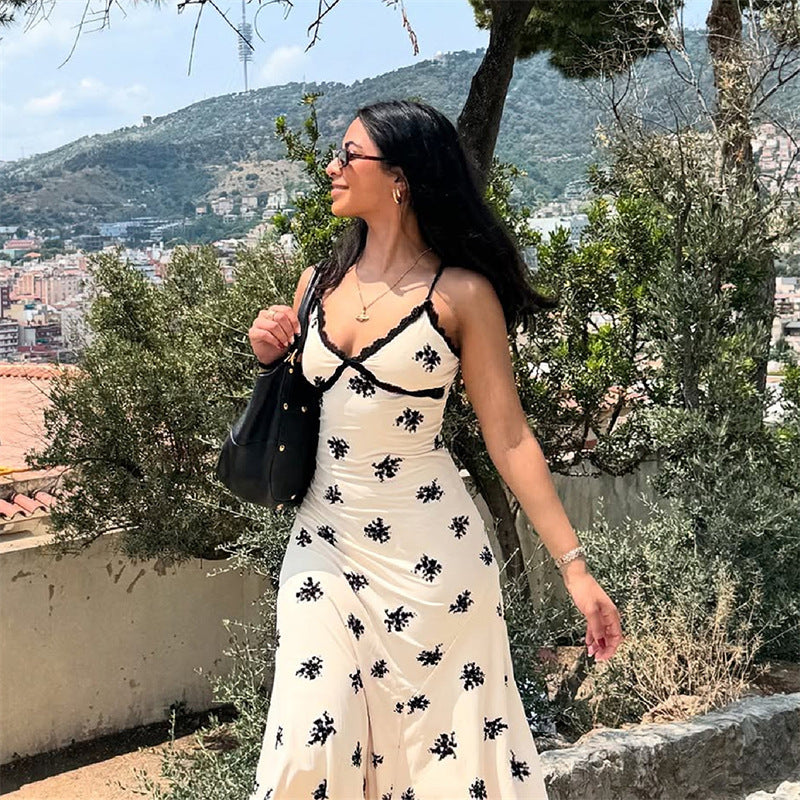 Apricot Lace Suspender Dress