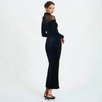 Black Strapless Mesh Dress