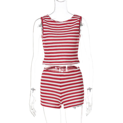Polyester Striped Set