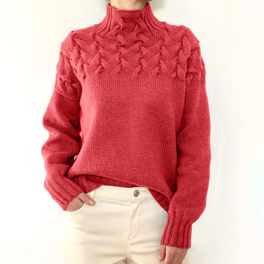 Braided Turtleneck Sweater