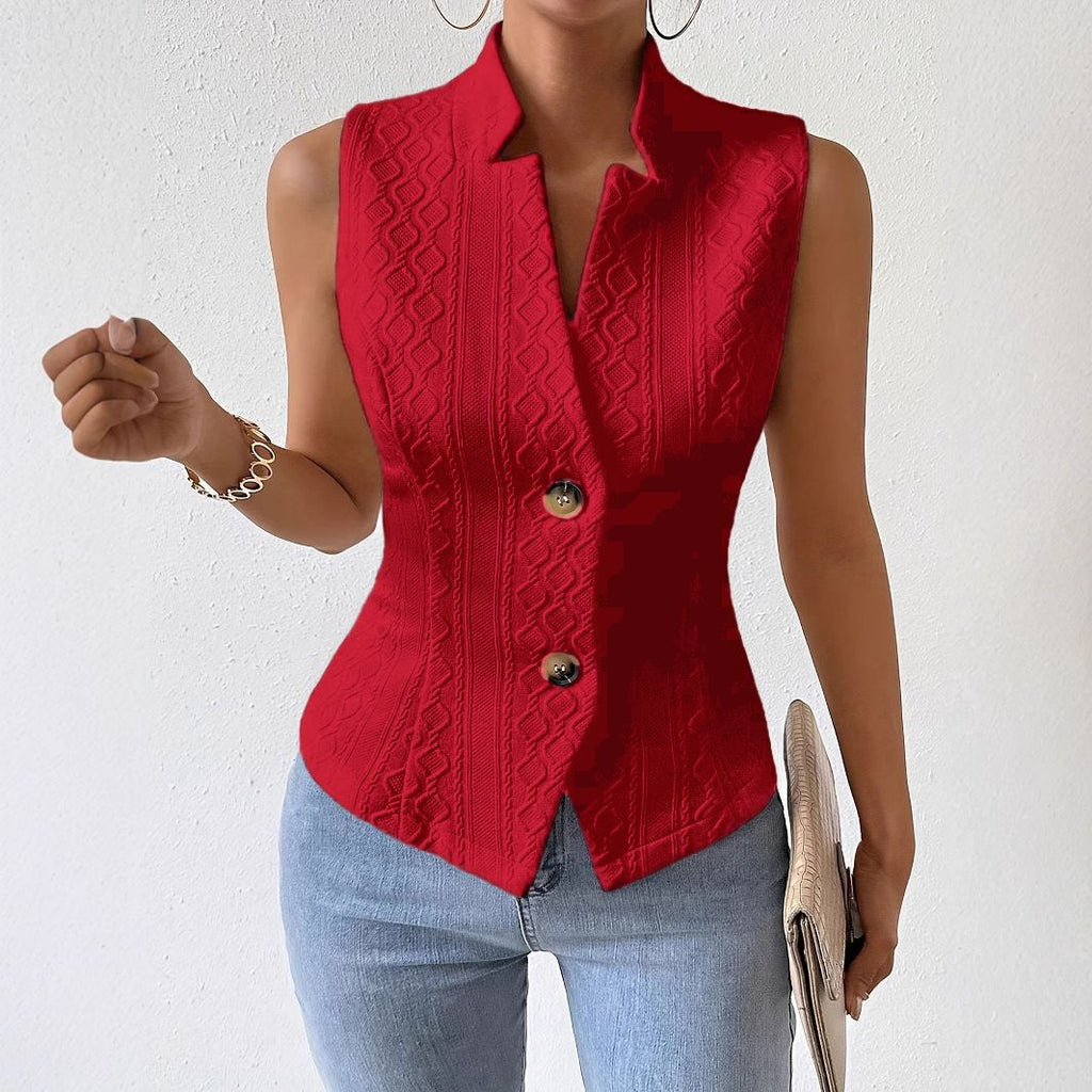 V-Neck Button Vest