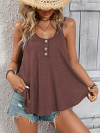 Sleeveless Button-up Top