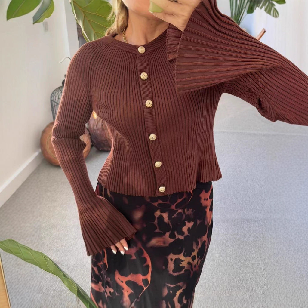 Slim Bell Sleeve Cardigan