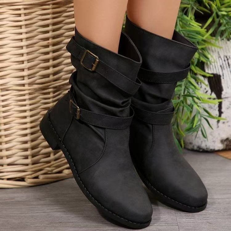 Mid-Calf Block Boots