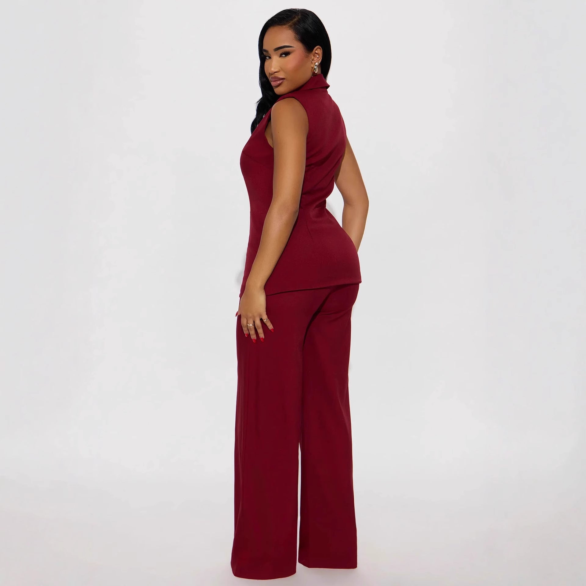 Burgundy Sleeveless Set