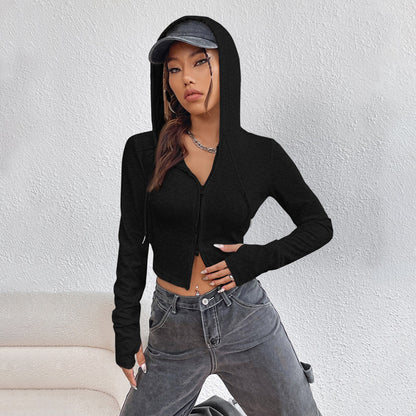 Street  Zip-up Long Sleeve Top