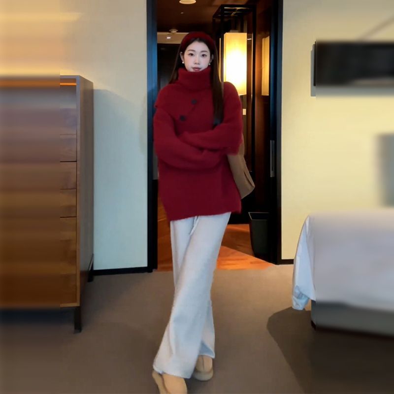 High-neck Thick Sweater