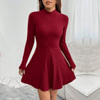 Burgundy A-Line Dress