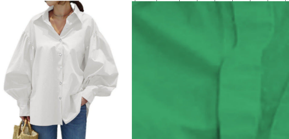 Lantern Sleeve Lapel Top