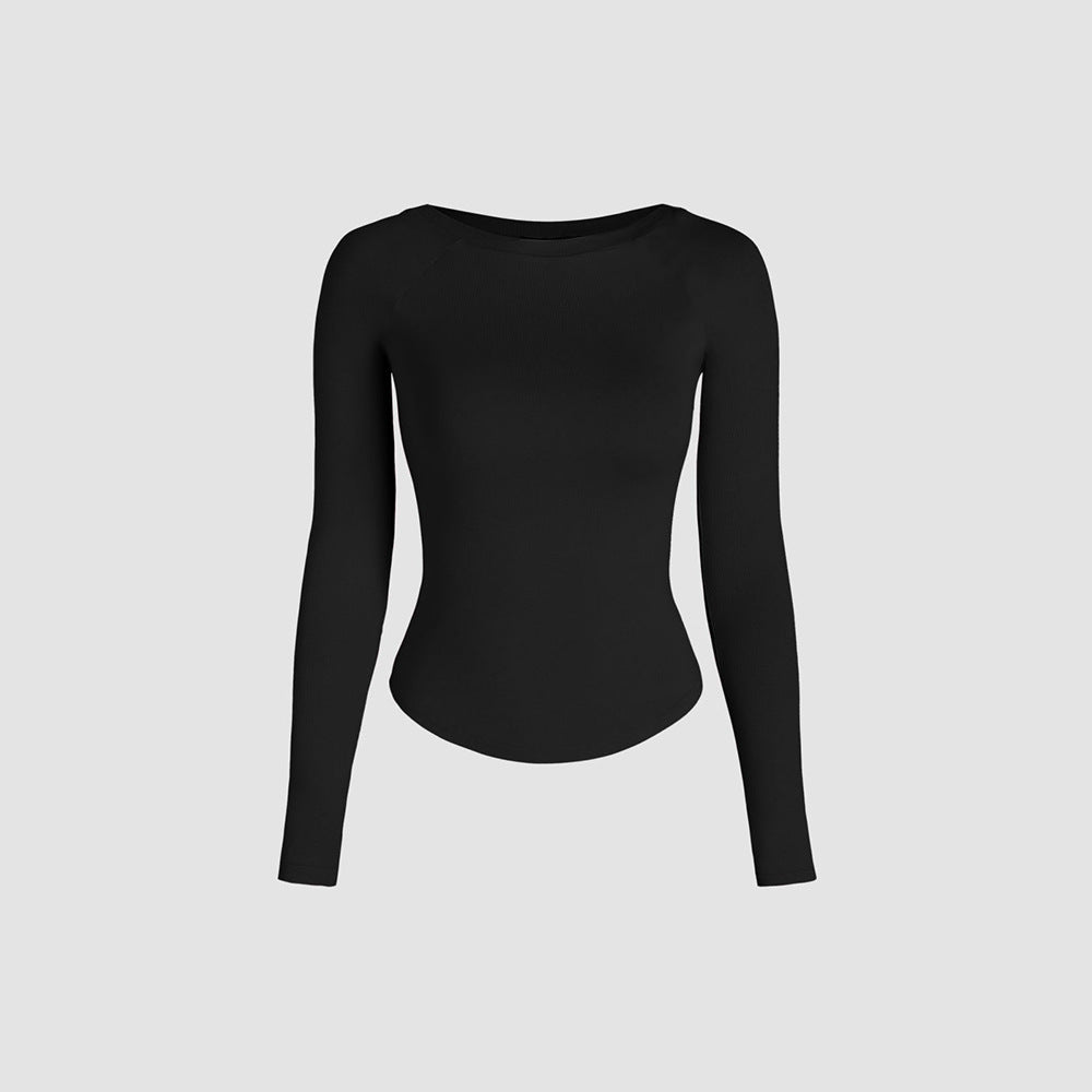 High-elastic Knitted Long-sleeve T-shirt