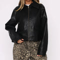 PU Zip-Up Jacket