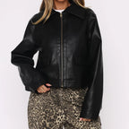 PU Zip-Up Jacket
