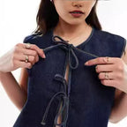 Dark Blue Denim Top