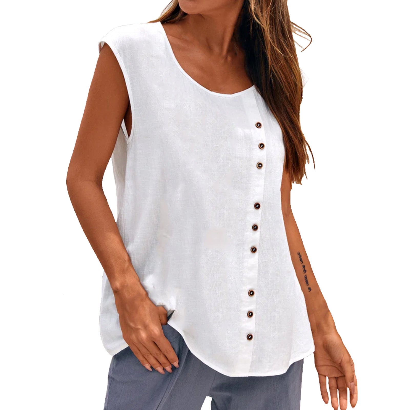 Asymmetric Linen Top