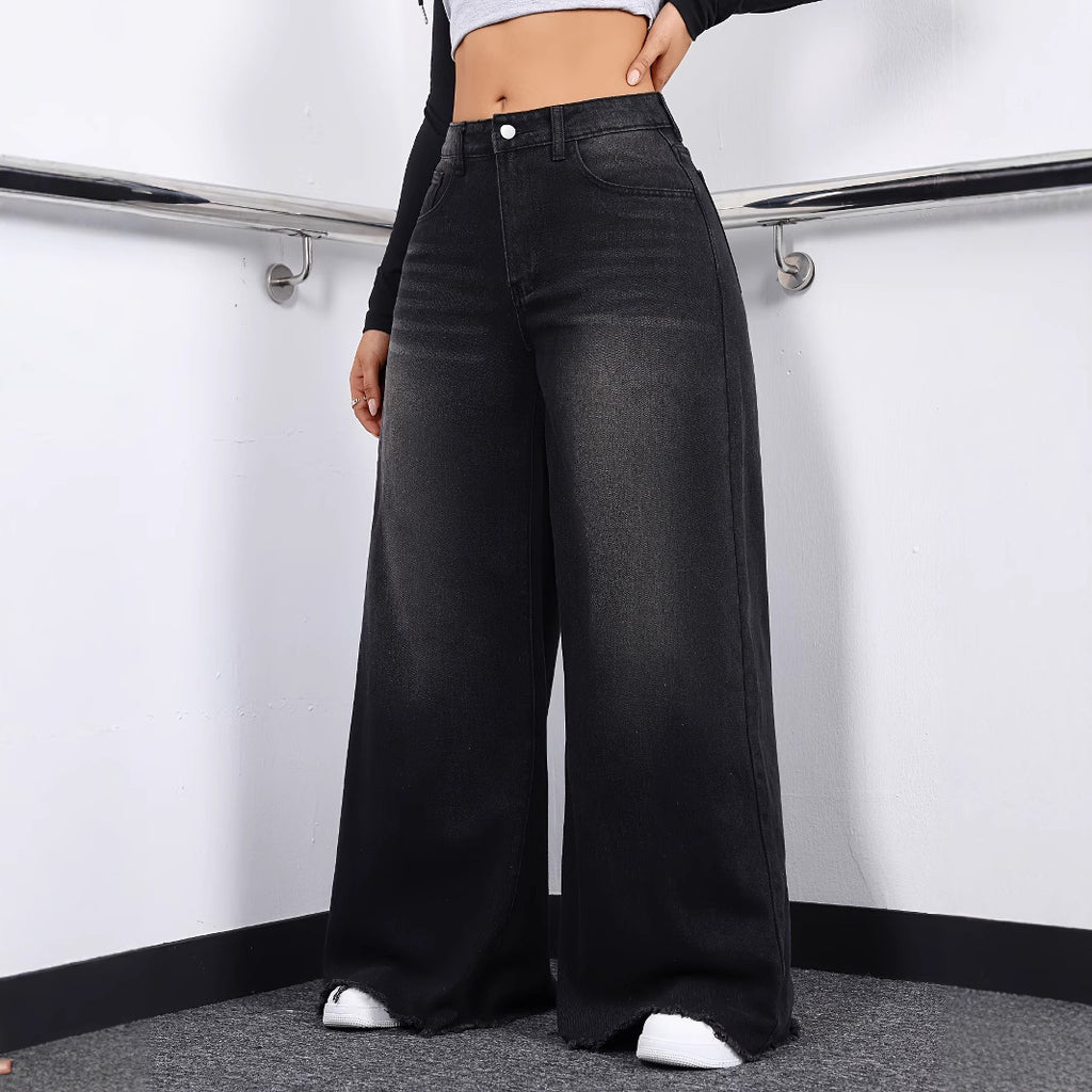 Loose Wide-leg Retro Jeans