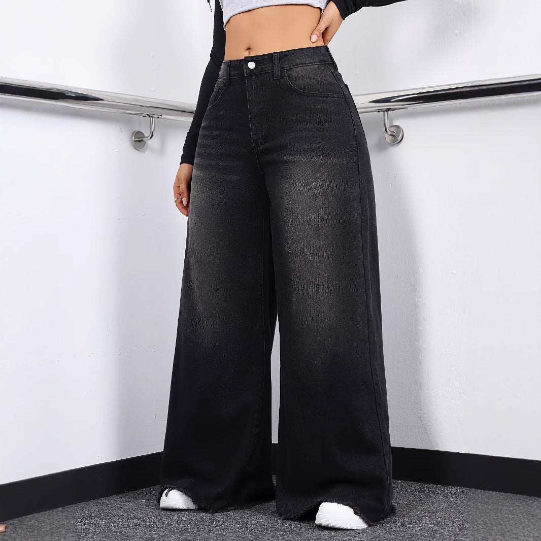 Loose Wide-leg Retro Jeans