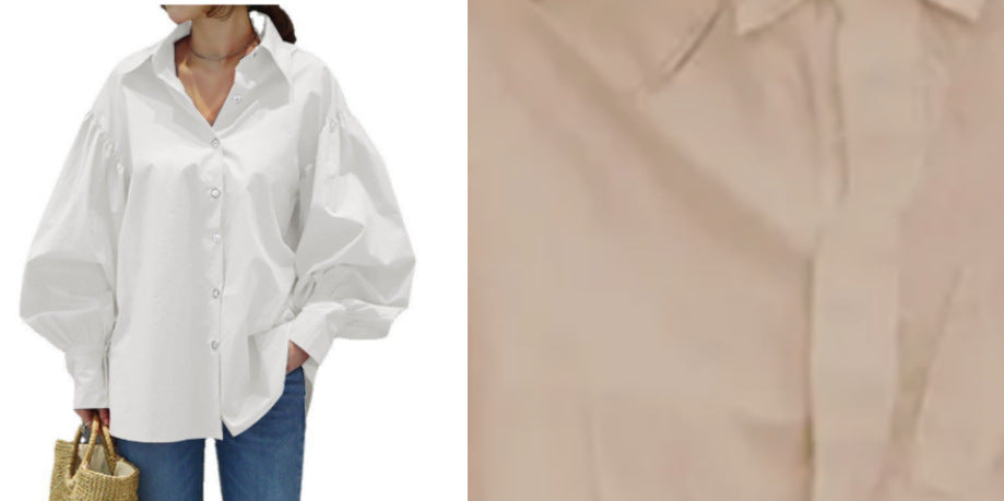 Lantern Sleeve Lapel Top