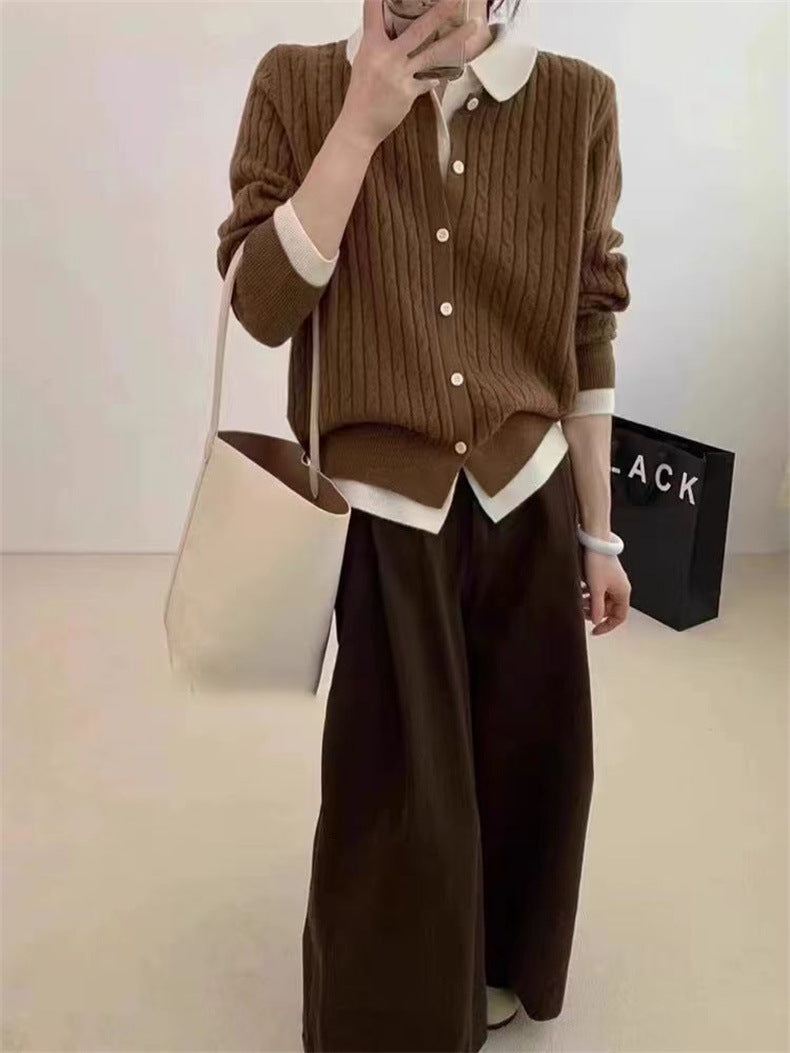 Fake Two-piece Cardigan